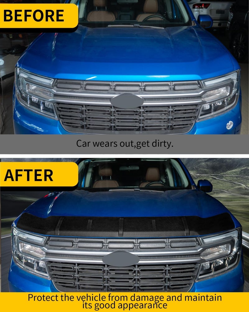 Maxzina Hood Protector Compatible with 2022-2025 Ford Maverick Hood Shield TPE Bug Deflector Bug Guard for 2024 Maverick Accessories - Image 2